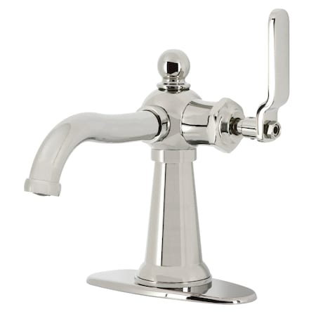 Kingston Brass Single-Handle Bathroom Faucet with Push Pop-Up, Polished Nickel KSD3546KL